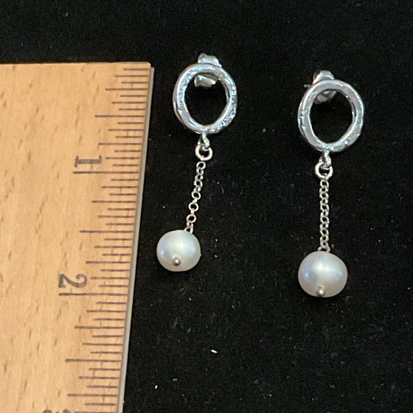 Sterling Silver Pear Earrings - Picture 3 of 3
